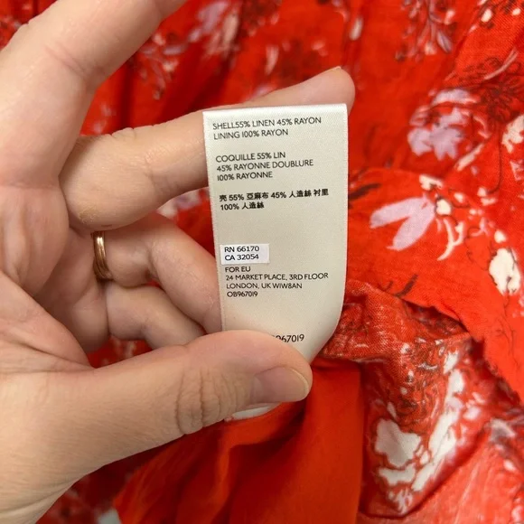 Free People All Mine One-Shoulder Mini Dress | Cherry Combo | Size L - Picture 9 of 11